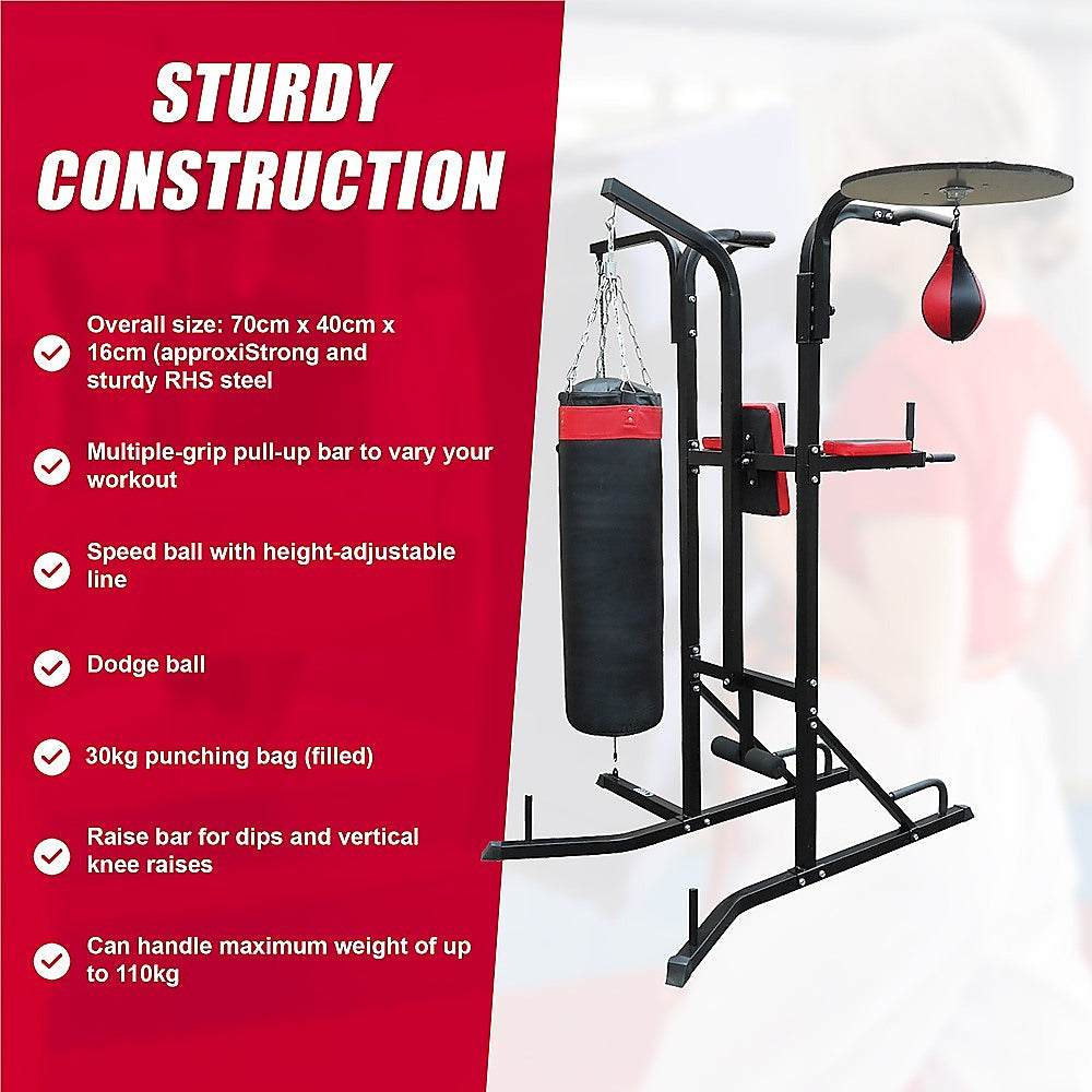Power boxing station stand with speed ball punching bag for boxing and martial arts training at Online Fitness Depot.