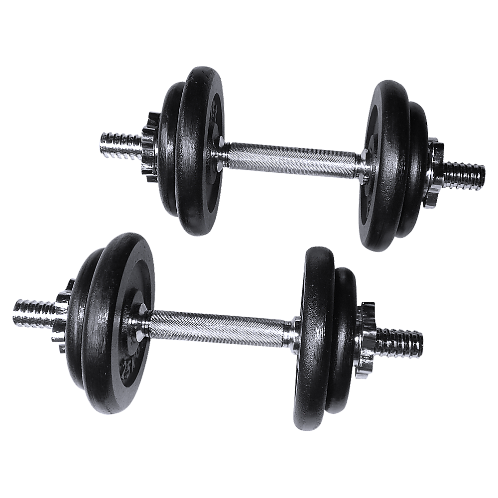 Online Fitness Depot 50kg weight set with barbell and dumbbell plates for gym and weightlifting exercises