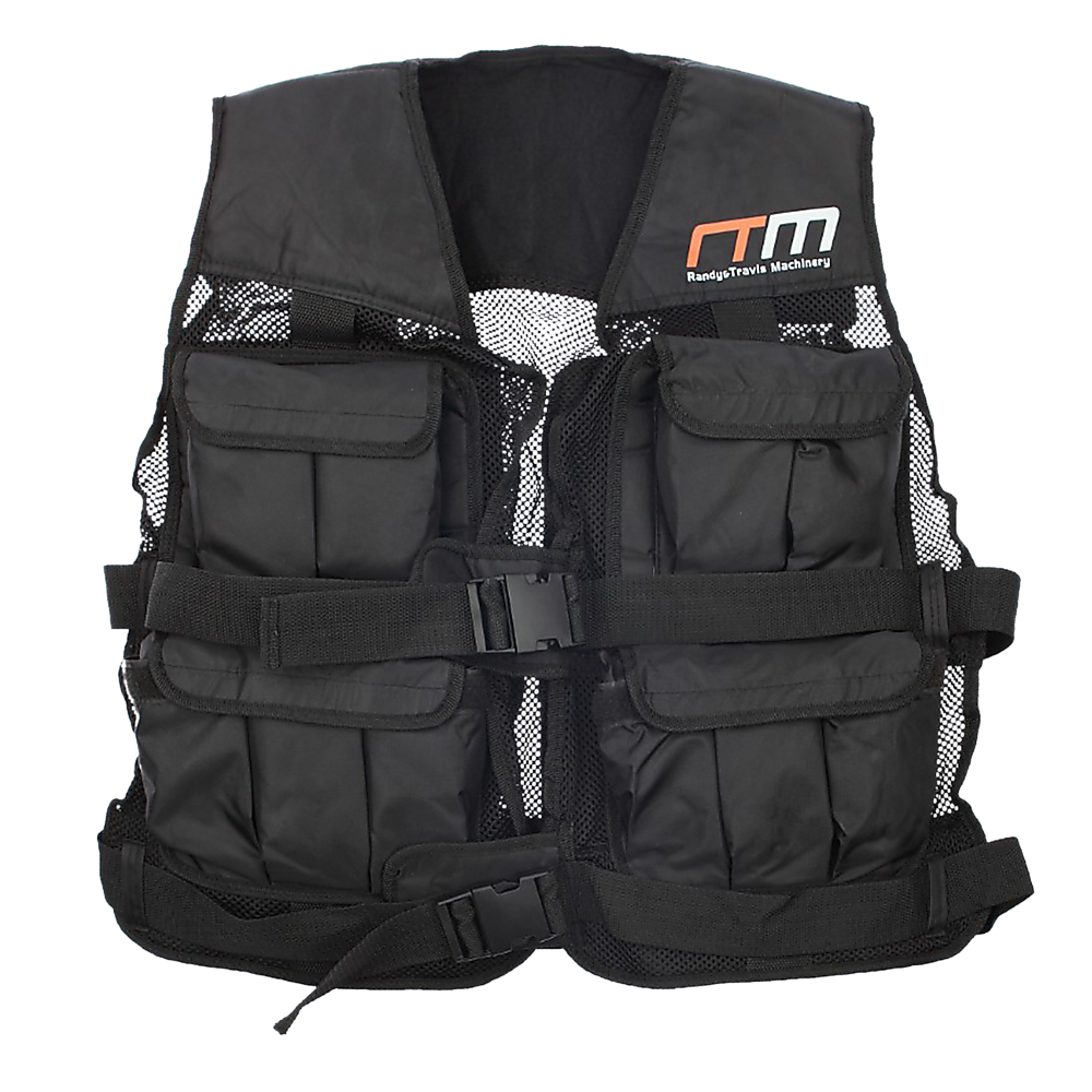 Online Fitness Depot 20LBS weighted exercise vest for gym training, featuring adjustable straps and durable construction.