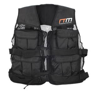 Online Fitness Depot 20LBS weighted exercise vest for gym training, featuring adjustable straps and durable construction.