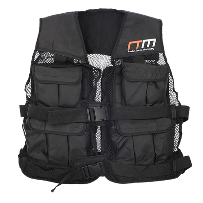 Online Fitness Depot 20LBS weighted exercise vest for gym training, featuring adjustable straps and durable construction.