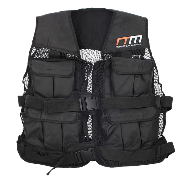 Online Fitness Depot 20LBS weighted exercise vest for gym training, featuring adjustable straps and durable construction.