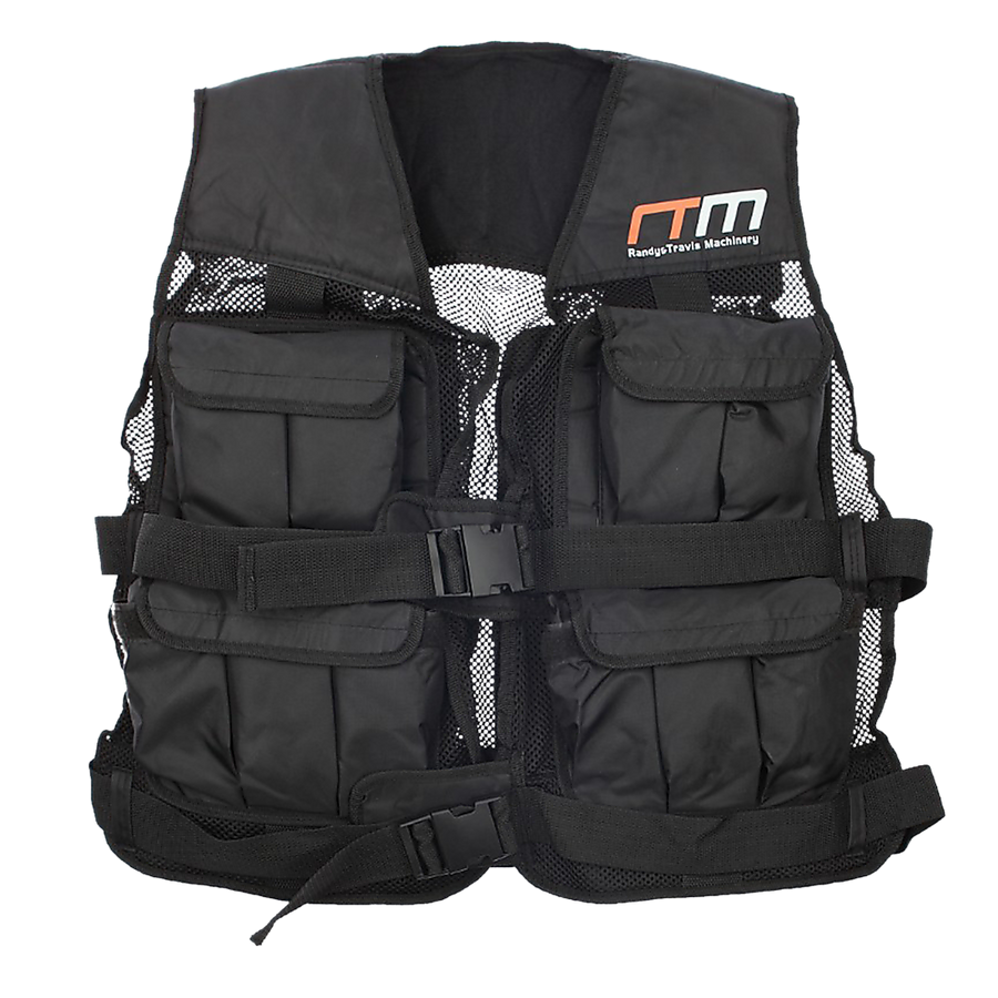 Online Fitness Depot 20LBS weighted exercise vest for gym training, featuring adjustable straps and durable construction.