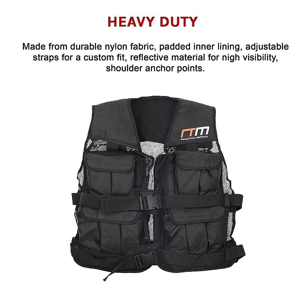 Online Fitness Depot 20LBS weighted gym vest for exercise and training, designed for strength and fitness workouts.