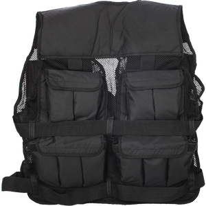 Online Fitness Depot 40LBS weighted exercise gym vest with adjustable straps, designed for fitness training and weightlifting workouts.