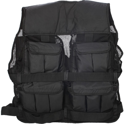 Online Fitness Depot 40LBS weighted exercise gym vest with adjustable straps, designed for fitness training and weightlifting workouts.