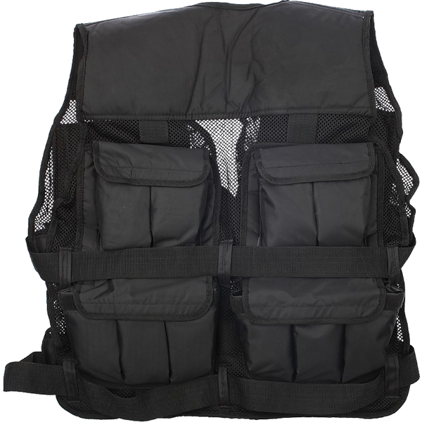 Online Fitness Depot 40LBS weighted exercise gym vest with adjustable straps, designed for fitness training and weightlifting workouts.