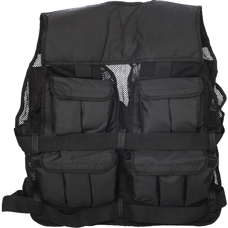 Online Fitness Depot 40LBS weighted exercise gym vest with adjustable straps, designed for fitness training and weightlifting workouts.