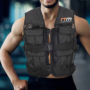 Online Fitness Depot 40LBS weighted gym exercise vest with adjustable straps for fitness training and weightlifting workouts.
