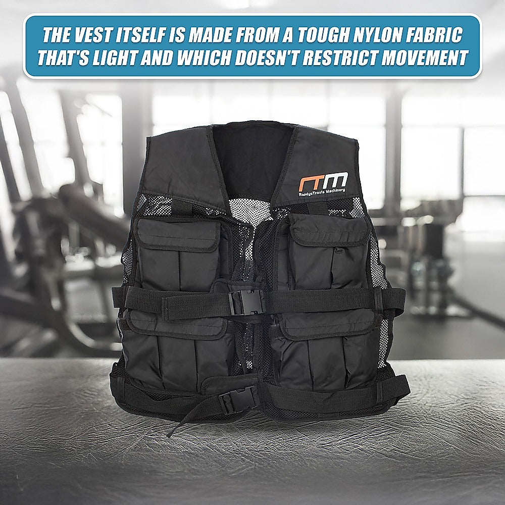 Online Fitness Depot 40LBS weighted gym vest for exercise and training, designed for strength and fitness workouts.