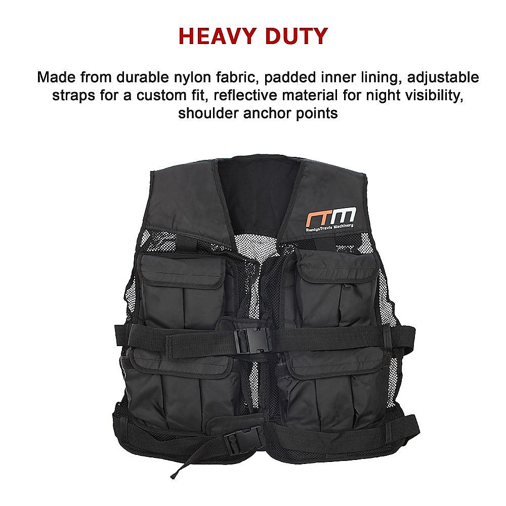 Online Fitness Depot 40LBS weighted gym exercise vest, sports and fitness training gear for strength and endurance workouts