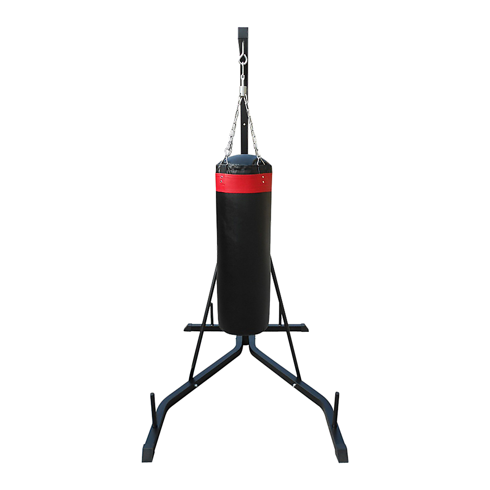 Freestanding 37kg heavy-duty punching bag for boxing and martial arts, filled and ready for intense training sessions.