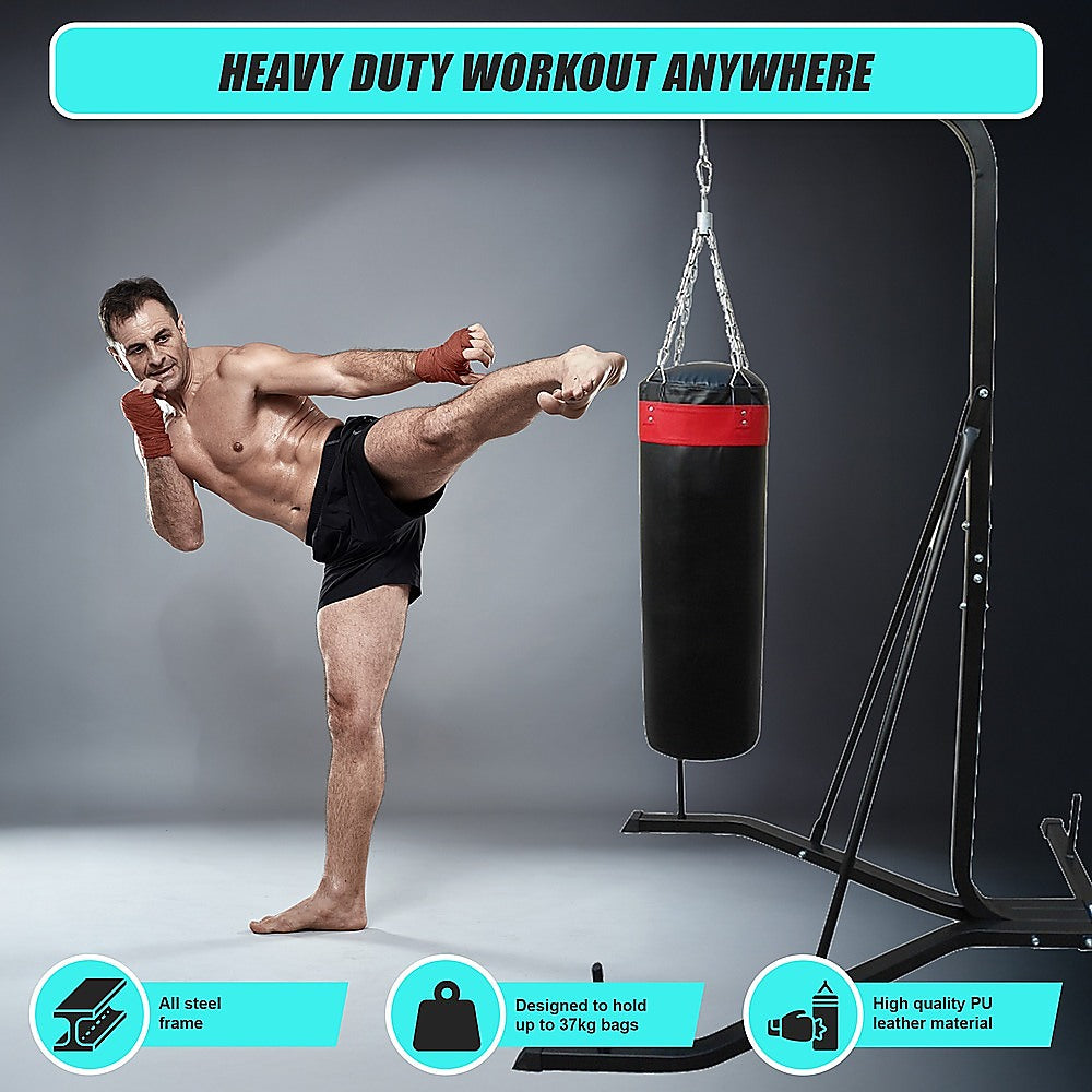 Freestanding 37kg heavy-duty punching bag from Online Fitness Depot, designed for boxing and martial arts training.