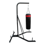 Heavy-duty freestanding 37kg punching bag filled for boxing and martial arts training, suitable for home gym workouts.