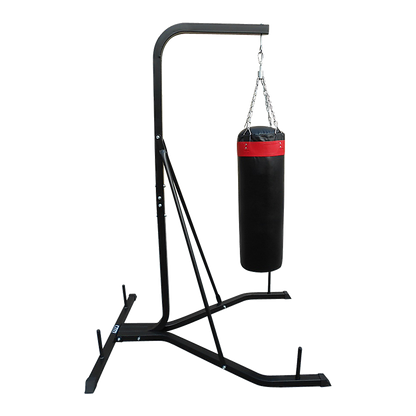 Heavy-duty freestanding 37kg punching bag filled for boxing and martial arts training, suitable for home gym workouts.
