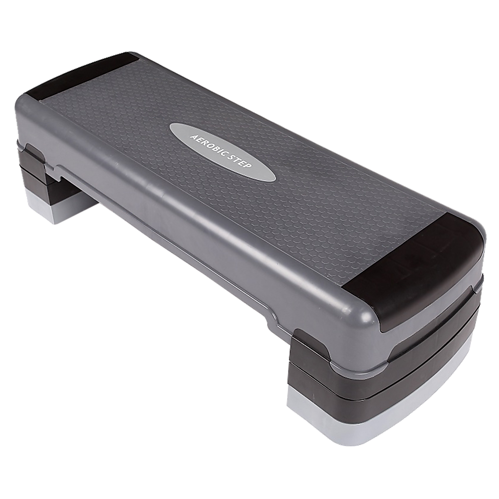 Adjustable aerobic step platform from Online Fitness Depot with non-slip surface for home gym workouts and fitness exercises.