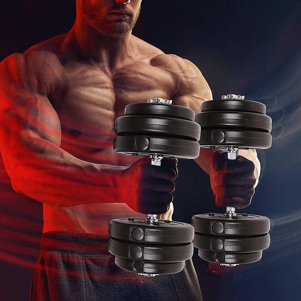 Adjustable 30kg dumbbell set by Online Fitness Depot with weights and handle, ideal for home gym strength and fitness training.