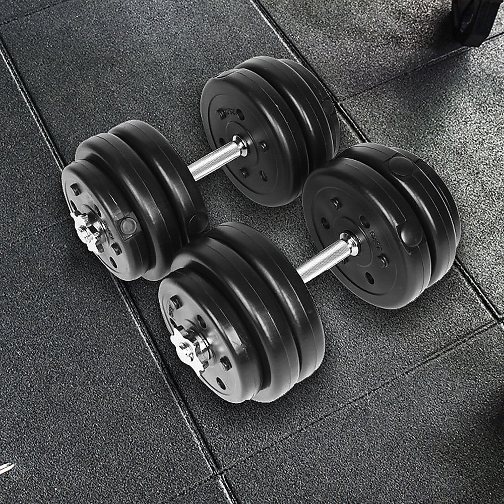 30kg adjustable dumbbell set from Online Fitness Depot with weight plates and handle for home gym strength training