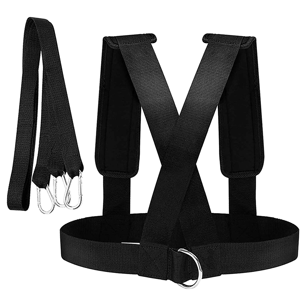 Heavy duty gym sled with harness from Online Fitness Depot, designed for strength training and resistance workouts.