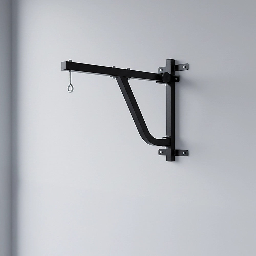 Boxing punching bag wall pivot rack with swivel mount for home gym, ideal for boxing and martial arts training.