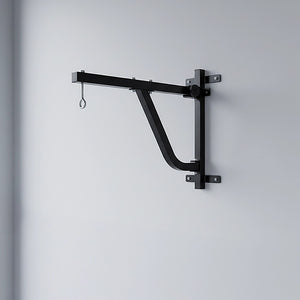 Boxing punching bag wall pivot rack with swivel mount for home gym, ideal for boxing and martial arts training.