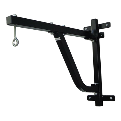Boxing punching bag wall pivot rack with swivel mount for home gym fitness, suitable for boxing and martial arts training.
