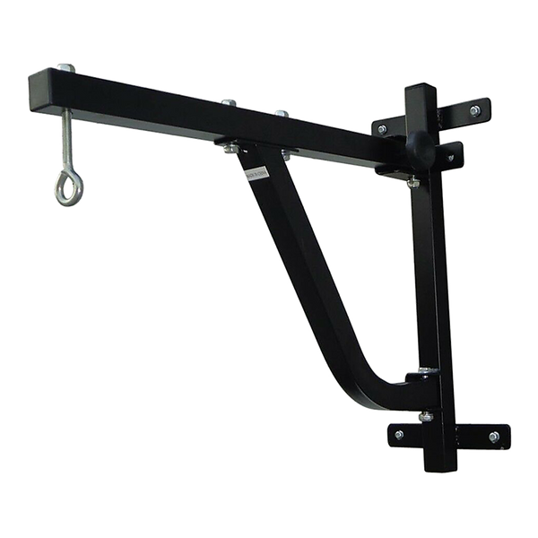Boxing punching bag wall pivot rack with swivel mount for home gym fitness, suitable for boxing and martial arts training.