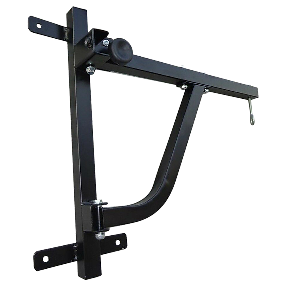 Boxing punching bag wall pivot rack with swivel mount for home gym, designed for secure attachment and easy punching practice.