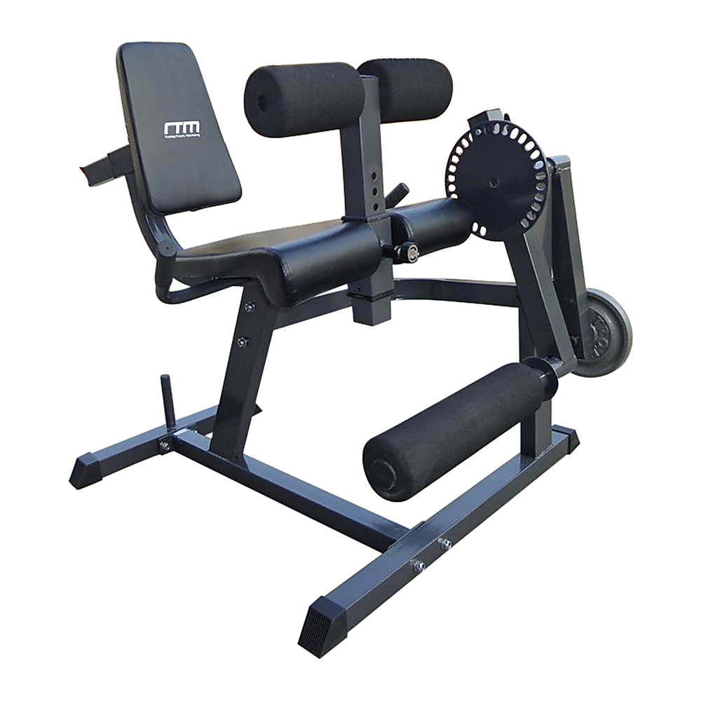 Adjustable leg extension curl machine from Online Fitness Depot, featuring padded seat and leg pads for quad and hamstring workouts.
