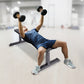 Flat weight bench for home gym by Online Fitness Depot, ideal for strength training and exercise routines.