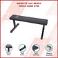 Flat weight bench for home gym by Online Fitness Depot, ideal for strength training and fitness exercises.