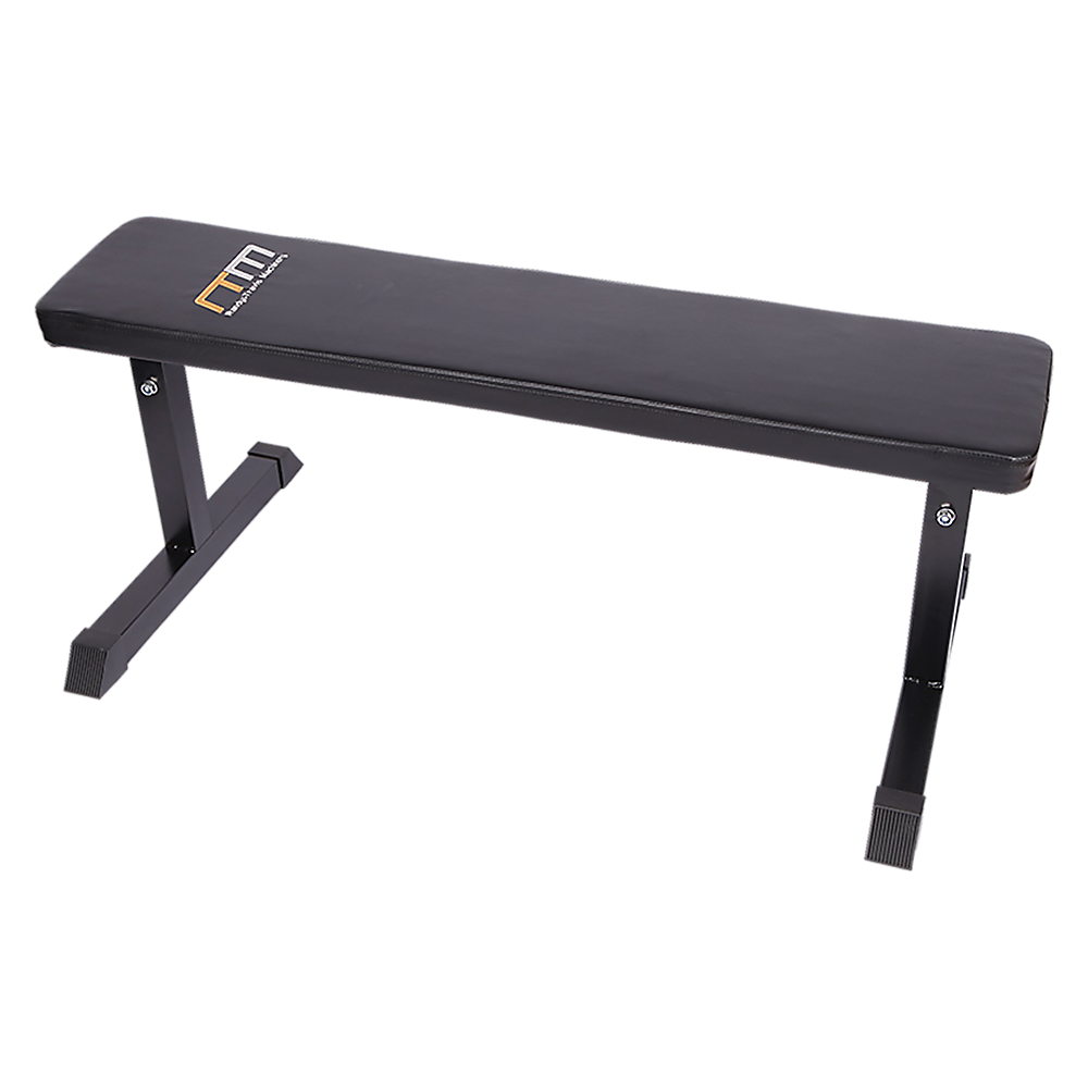 Flat weight bench for home gym workouts by Online Fitness Depot, ideal for strength training and exercise routines.
