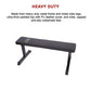 Flat weight bench for home gym workouts by Online Fitness Depot, sturdy exercise equipment for strength training and fitness.