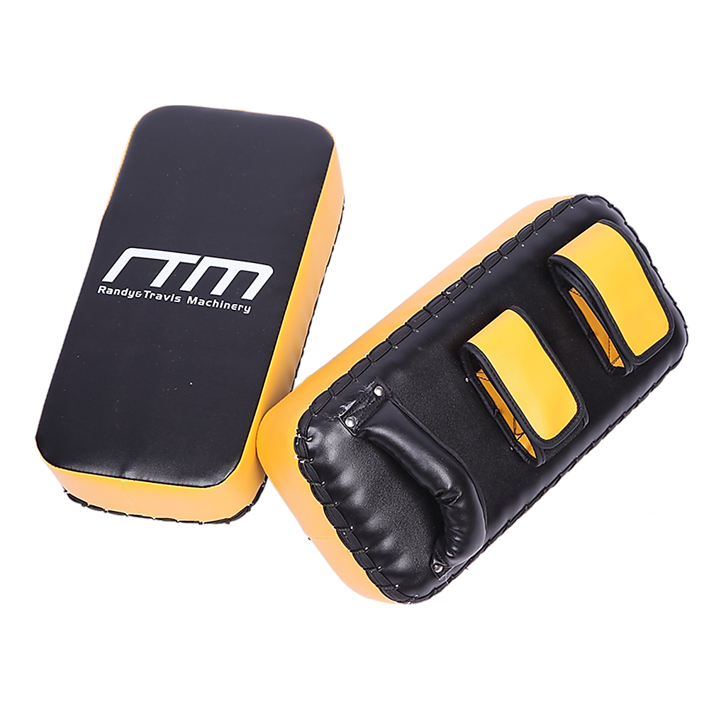 Thai pads kickboxing punching shield used for martial arts training, featuring a padded surface and adjustable straps for online fitness depot.