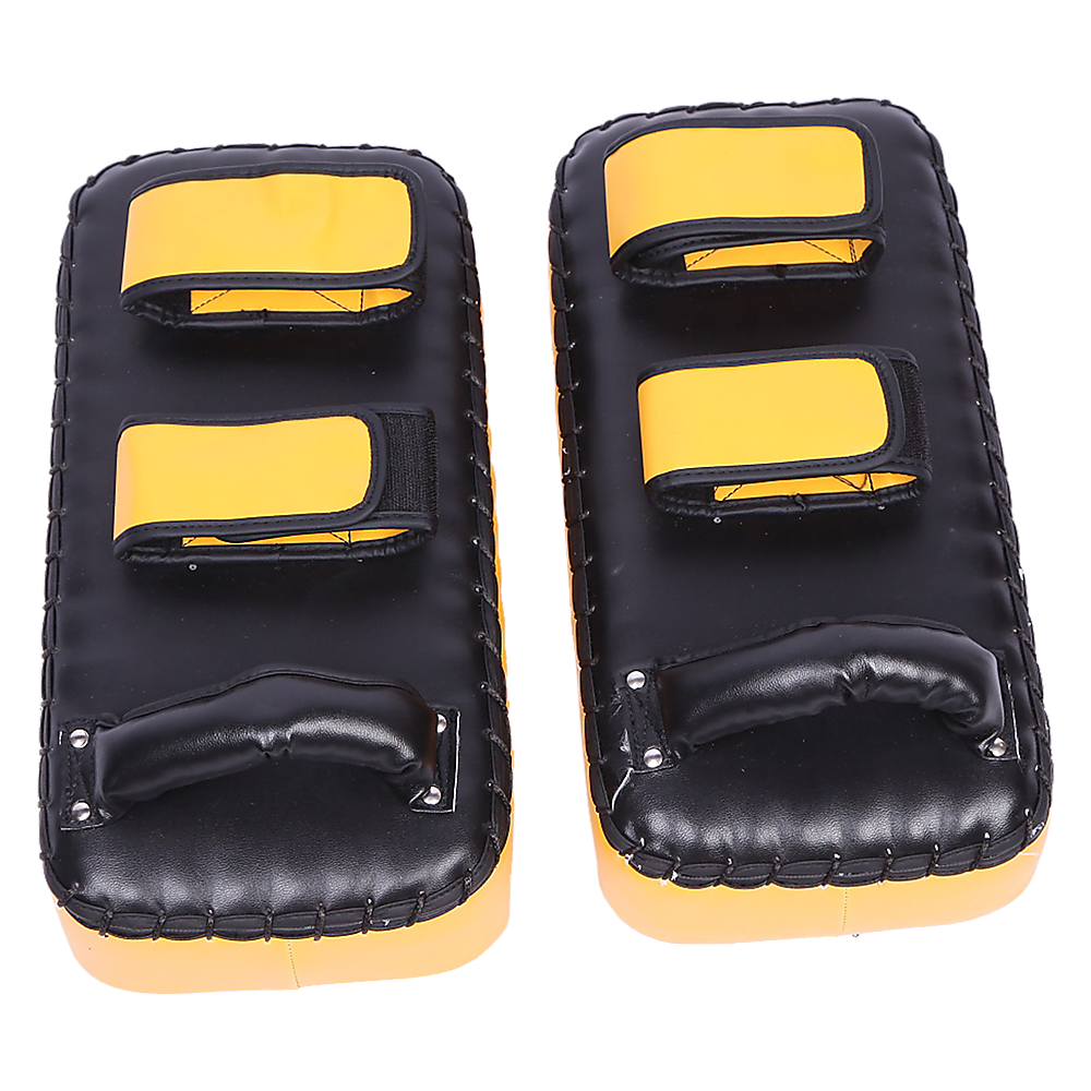 Thai pads kickboxing punching shield from Online Fitness Depot, showing black padded surface with adjustable straps for martial arts training.