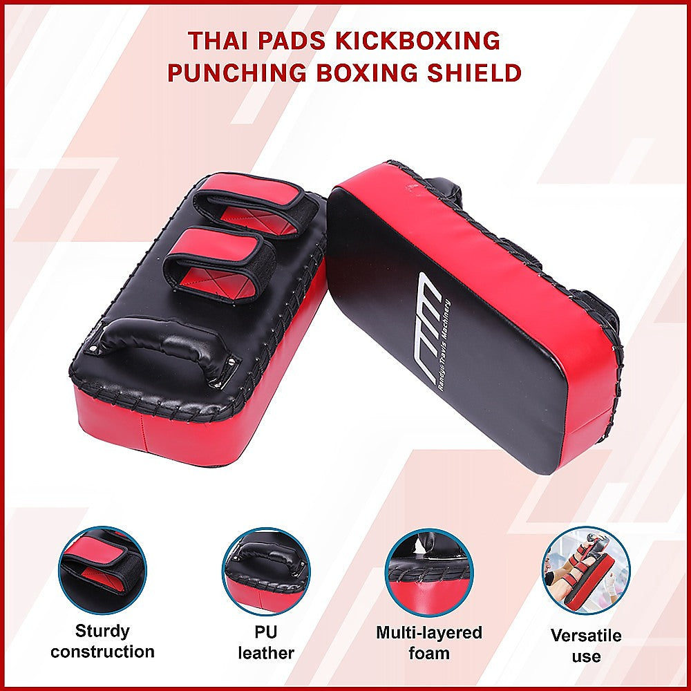 Thai pads kickboxing punching shield from Online Fitness Depot, showing padded boxing shield for martial arts training and striking practice.