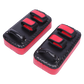 Thai pads kickboxing punching shield in black with colorful accents, used for martial arts training and boxing drills.