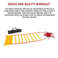 9-meter agility speed training ladder from Online Fitness Depot, shown laid out on gym floor for agility drills.