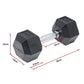 10kg commercial rubber hex dumbbell from Online Fitness Depot, suitable for gym weightlifting and strength training exercises.