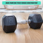 10kg commercial rubber hex dumbbell from Online Fitness Depot, durable gym weight for strength training and weightlifting workouts.