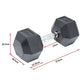 25kg commercial rubber hex dumbbell from Online Fitness Depot, gym weight for strength training and weightlifting workouts