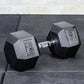 25kg black rubber hex dumbbell from Online Fitness Depot, ideal for gym weightlifting and strength training.
