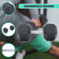 25kg black rubber hex dumbbell from Online Fitness Depot, ideal for weightlifting and gym strength training exercises.