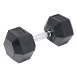 20kg black rubber hex dumbbell from Online Fitness Depot, suitable for gym weightlifting and strength training.