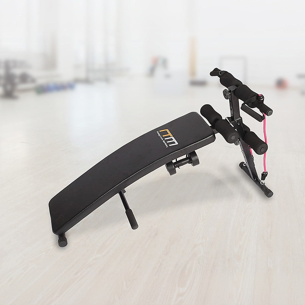 Foldable incline sit-up bench from Online Fitness Depot, ideal for home gym ab workouts and versatile fitness training.