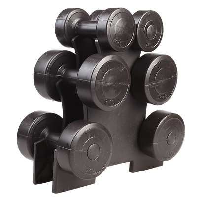 12kg dumbbell weights set with rack from Online Fitness Depot, ideal for home gym strength training and weightlifting exercises.