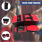 Kickboxing shield and punching pad combo for sparring training, featuring black and red pads from Online Fitness Depot.