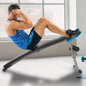 Adjustable abdominal crunch sit-up bench from Online Fitness Depot, designed for core workouts and gym fitness routines.