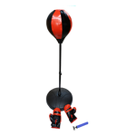 Kids boxing punching bag set with training gloves and fitness stand, designed for children's boxing and martial arts practice.