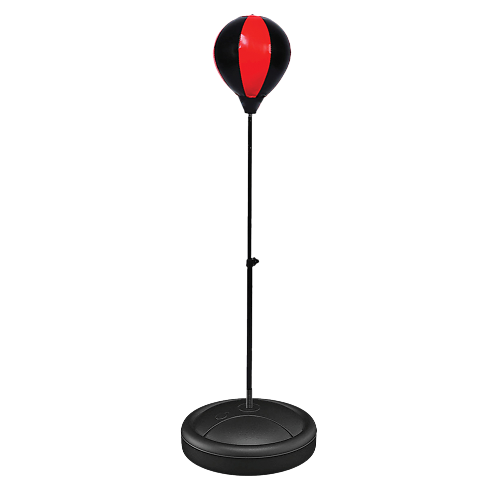 Kids boxing punching bag set with training gloves and fitness stand, designed for children’s boxing and martial arts practice.